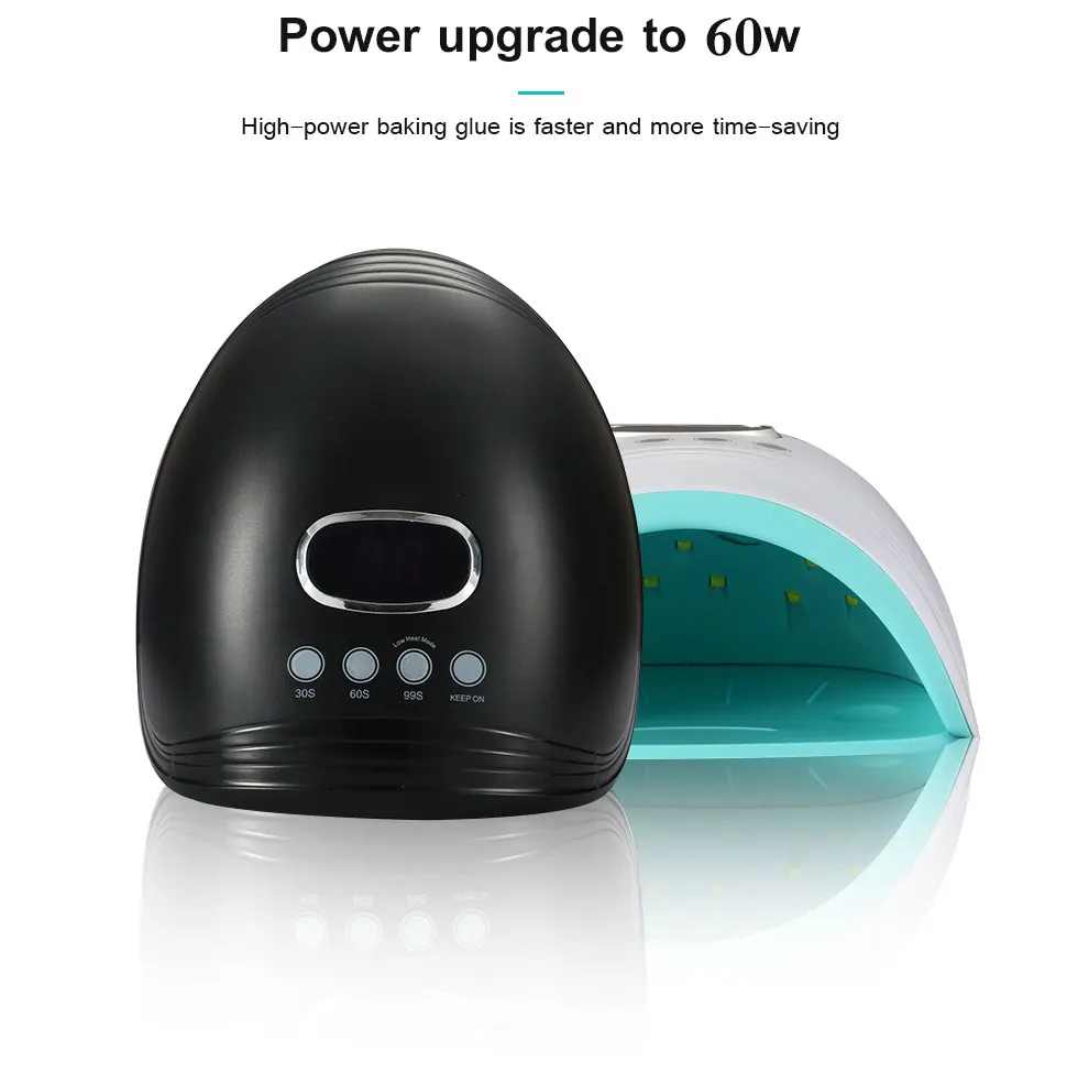 60 Вт УФ светодиодный светильник Сушилка для ногтей лампа с ЖК-дисплеем умная УФ фототерапия инструмент для маникюра подарок для дам