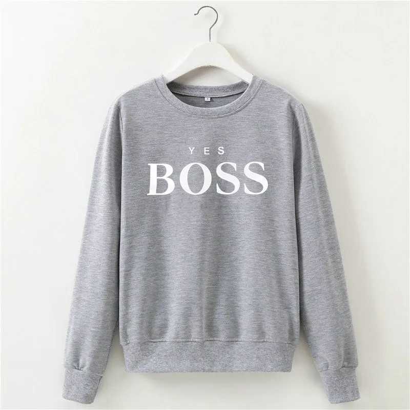  Women's sweatshirt 2019 autumn hoodie and winter new dress women boss letter print hoodie long slee