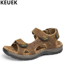 Летний больших размеров; Новинка; стильные мужские сандалии; Повседневная пляжная обувь; мужские шлепанцы на плоской подошве; 061