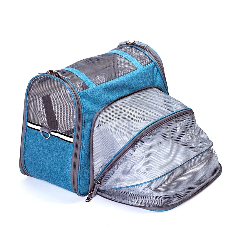 DannyKarl рюкзак для питомцев, сумка-мессенджер для собак, пакетов для путешествий, дышащая сумка для питомцев чихуахуа с большими боковыми окошками - Цвет: Skyblue