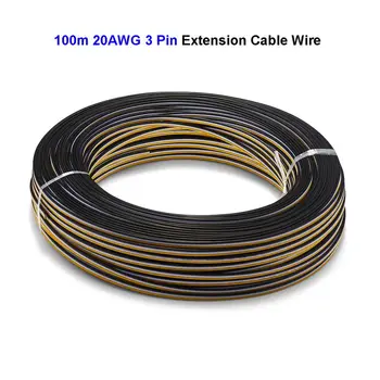

3 Pin 100m Electric Wire 20AWG Tinned Copper Wire 5050 WS2811 WS2812 LED Strip Light Extension Cable For LED Controlle