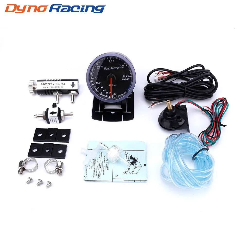 Dynoracing 60 мм автомобилей Turbo Boost gauge 2BAR + регулируемый Turbo Boost контроллер комплект 1-30 PSI в кабина автомобиля метр Dynoracing 60 мм автомобилей Turbo Boost gauge 2BAR + регулируемый Turbo Boost контроллер комплект 1-30 PSI в кабина автомобиля метр