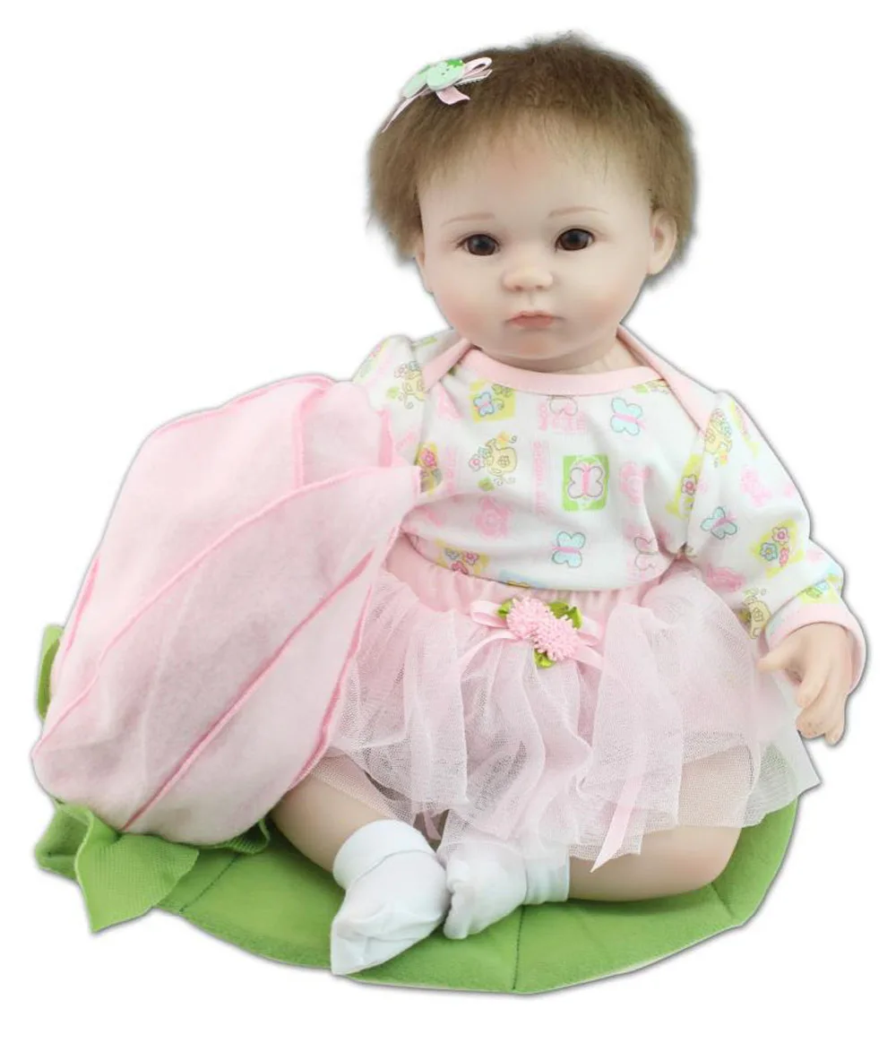 17" Lifelike Silicone Reborn Baby Alive Flower Fairy Doll Kits for