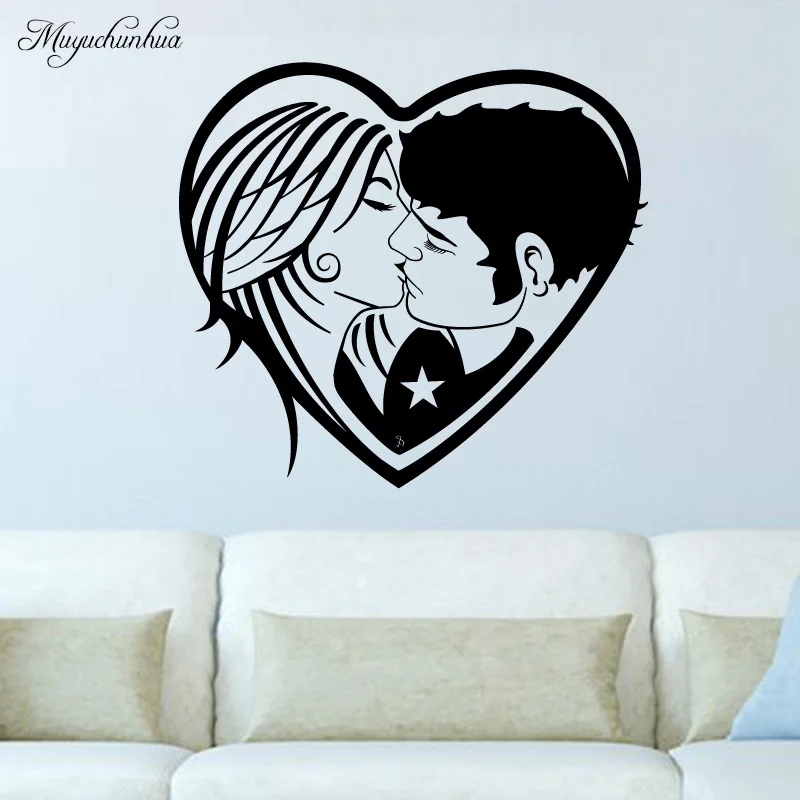 Boda pareja patrón de pared pegatinas Para casa decoración sala de etiqueta de vinilo de Vinilos decorative Para Paredes