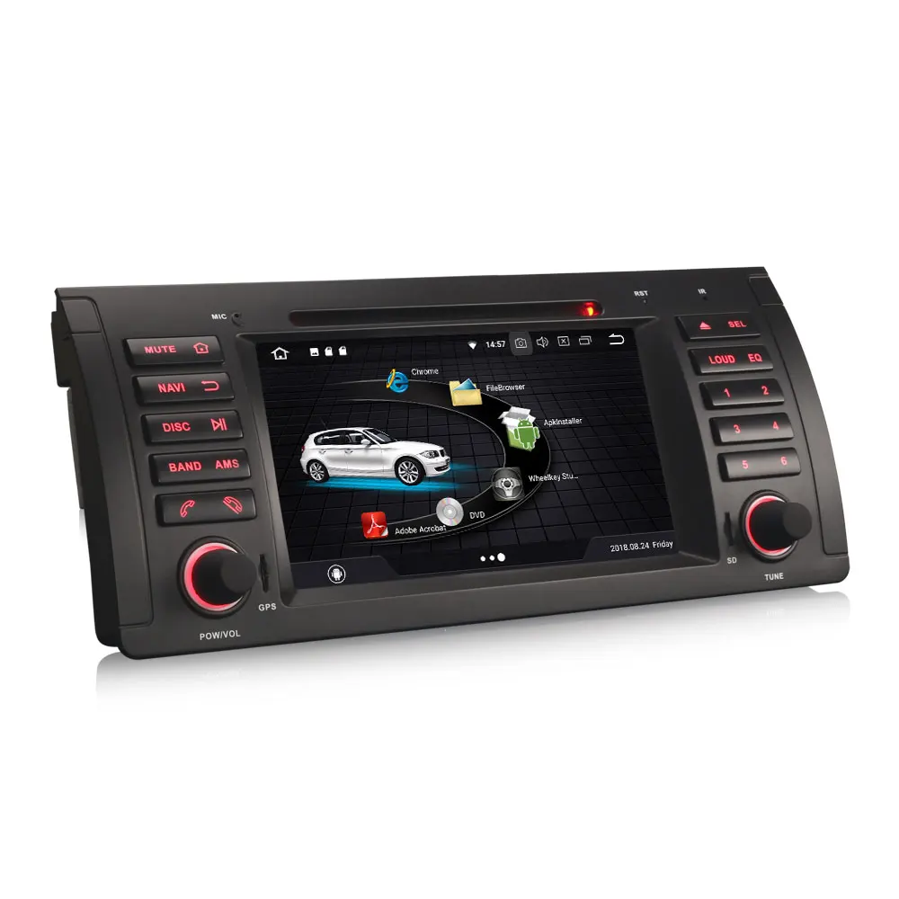 Perfect 7" Android 8.0 Oreo OS Car DVD Multimedia GPS Radio for BMW E39 M5 1999-2003 & BMW 5 Series E39 1995-2003 & BMW X5 E53 2000-2007 3