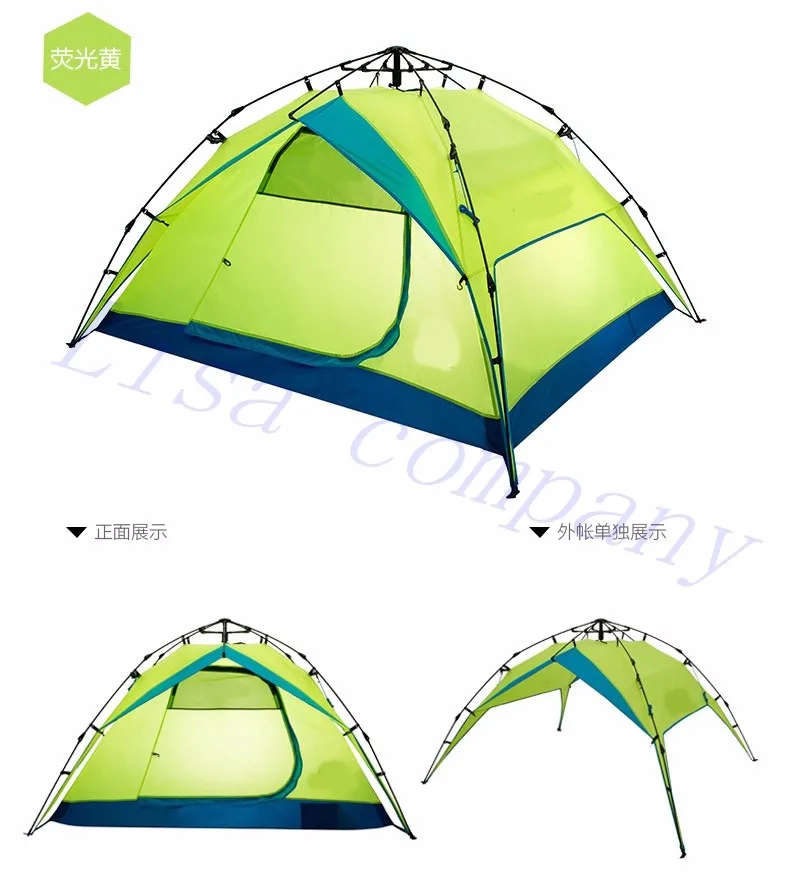3-4 человек вне парк отдыха Кемпинг три сезона палатка непромокаемые ветрозащитный большое пространство Отдых Автоматическая палатка