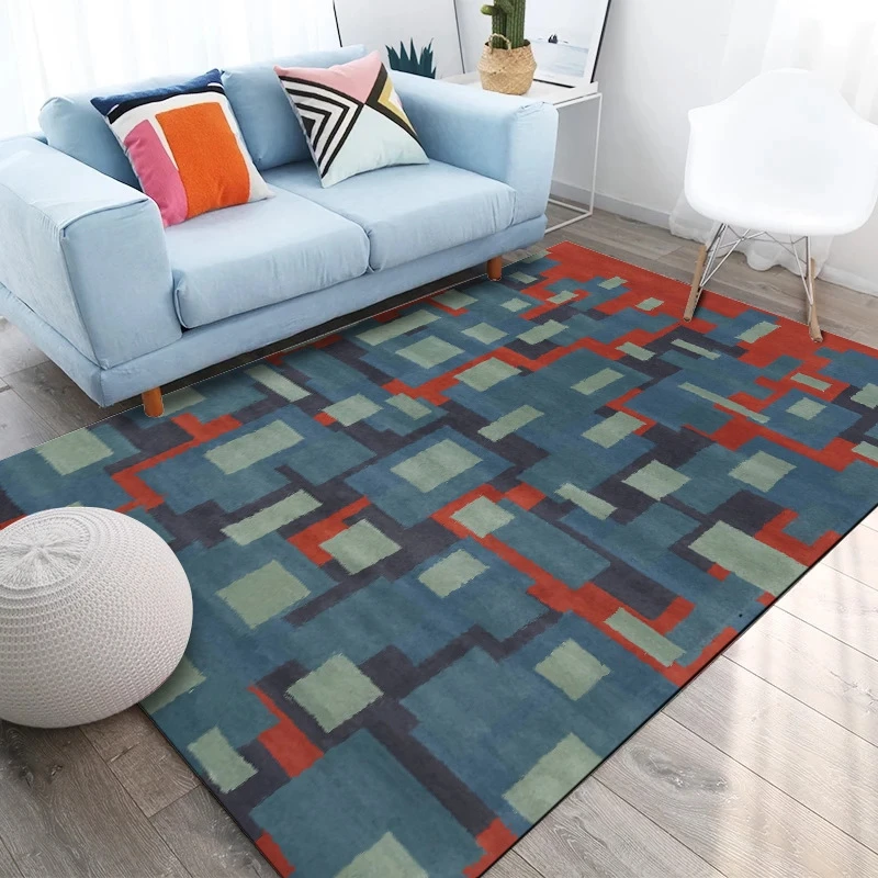 Geometric Oil Painting Modern Rugs and Carpets For Living Room Bedroom Area Rug Anti-Slip Bedside Coffee Table Sofa Floor Mats | Дом и сад