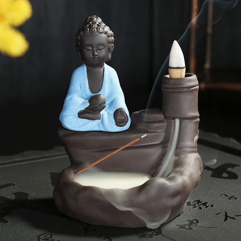Home Decoration Buddhist Buddha Incense Stick Holder Ceramic Censer The