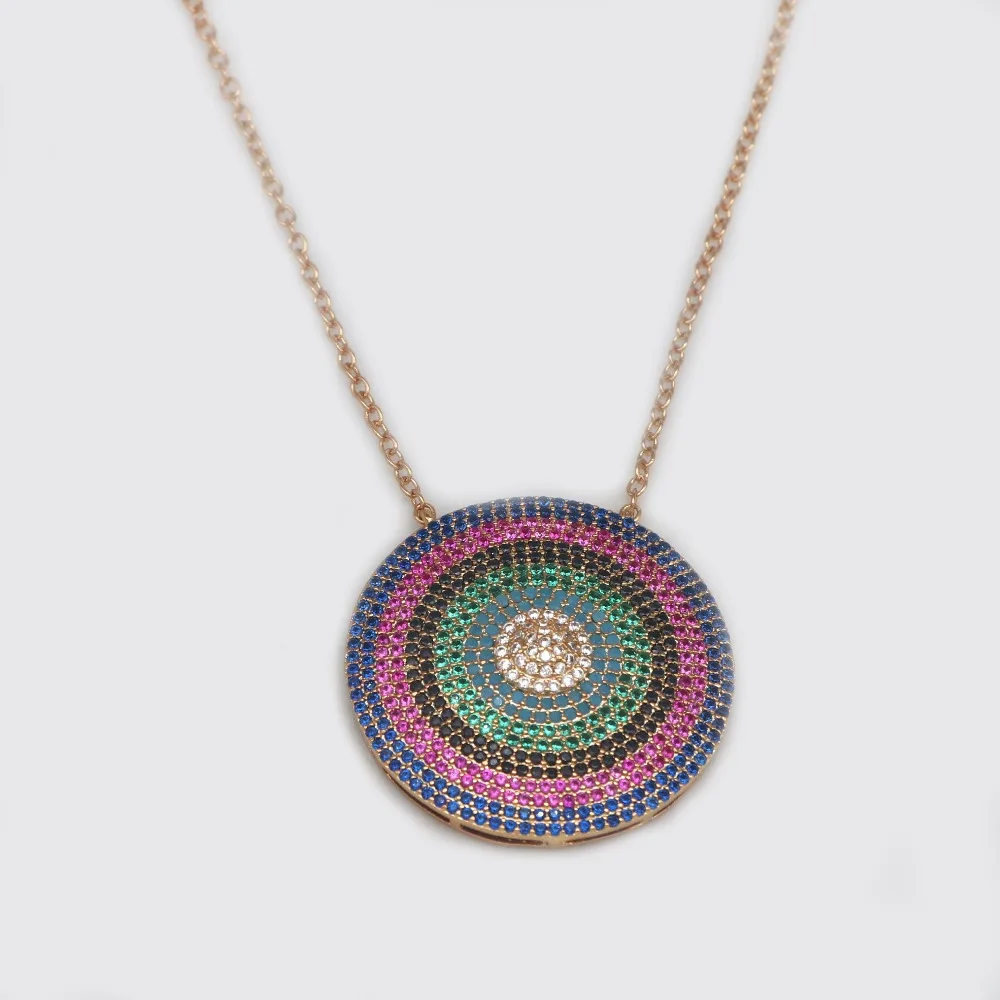

SZP0001 2018 New Design Round Necklace Zircon Pendant Women's Jewelry Gift