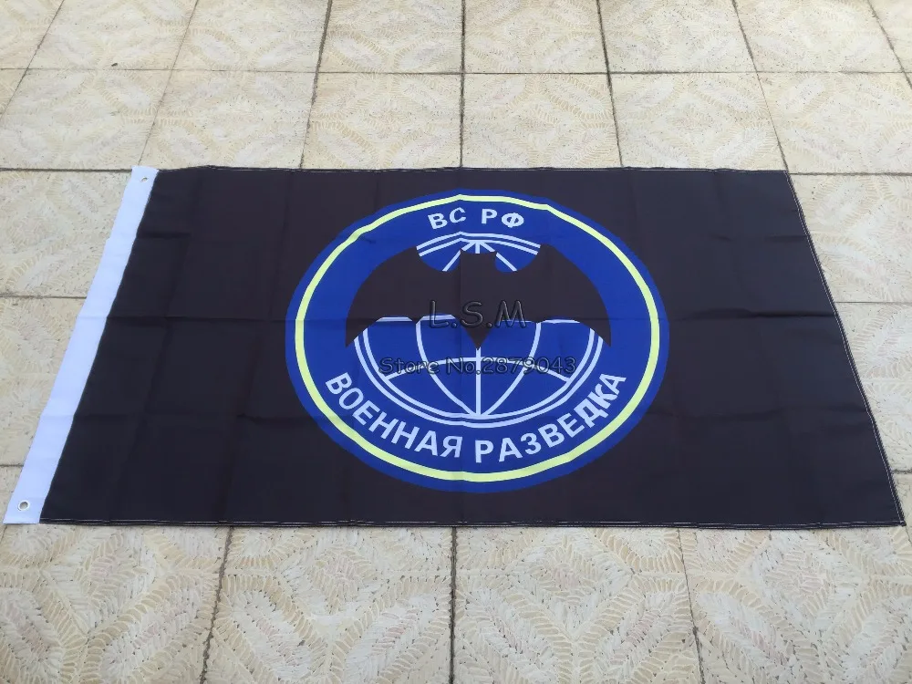 Российский военный спецфлаг ГРУ 90x150 см полиэстер Бэтмен Символ спецназ шпионское управление военный плакат