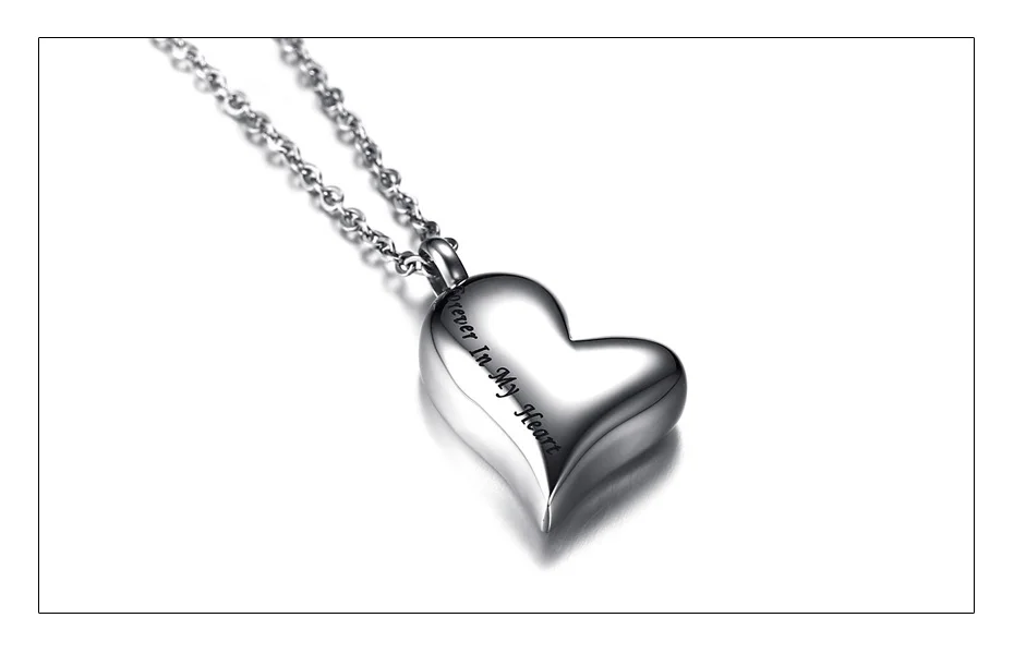 Meaeguet Stainless Steel Heart Urn Pendant Cremation Ashes Necklace For Women Memorial Personalized Keepsake Jewelry (4)