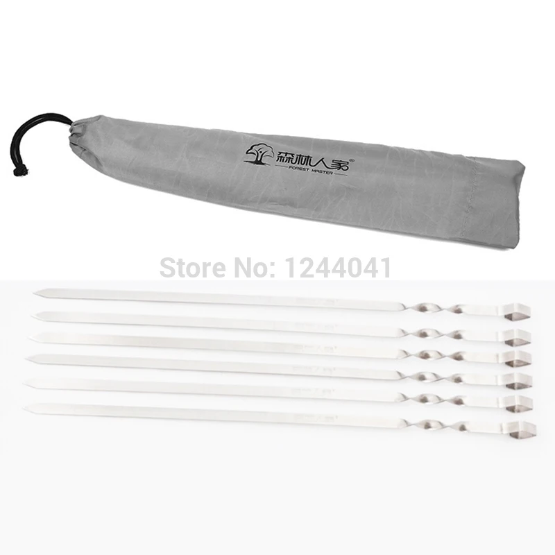 Длинные иглы для жарки и барбекю, Шампура для шашлыка w/Oxford Bag Shish Kabob Skewer плоские вилки для барбекю espeto inox 6 шт./партия 21,6 ''/55 см