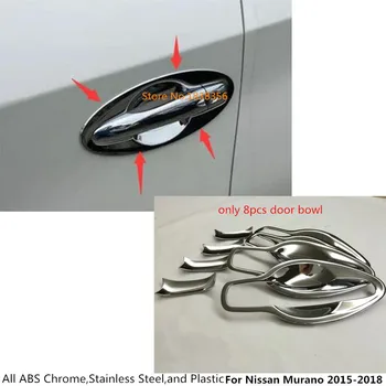 

For Nissan Murano 2015 2016 2017 2018 Car Body Cover Detector Trims ABS Chrome External Door Bowl Stick Lamp Frame Panel 8pcs