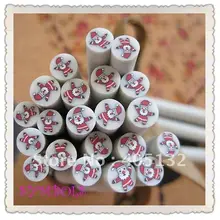 I-21,, 100 шт., 5 мм, милый Рождественский тростник Санта Клауса, необычный дизайн ногтей, полимерная глина, трость