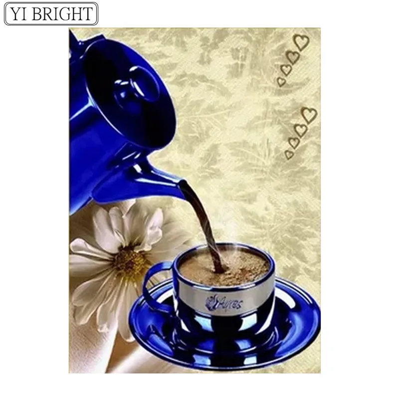 

Diamond Painting Cross Stitch"Coffee Cup"Full Square Crystal,Diamond Embroidery Picture of Rhinestones Mosaic Home Decor XY1