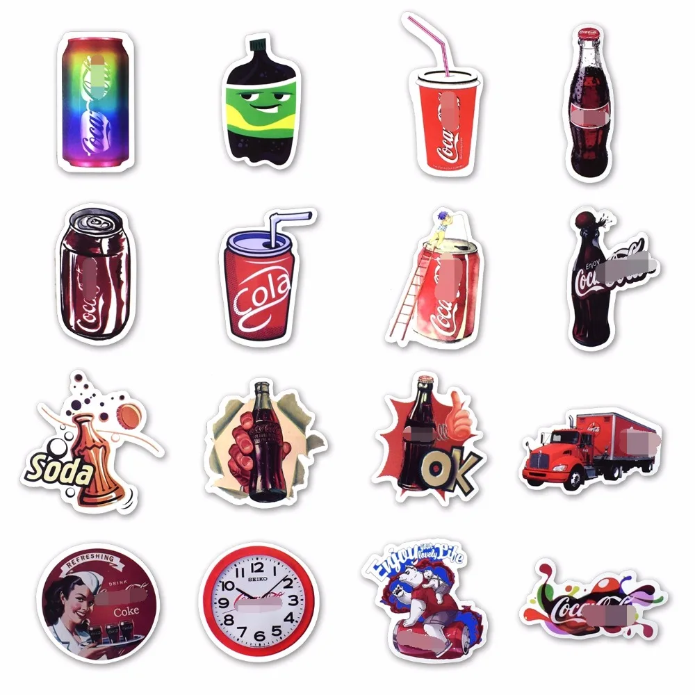 50 шт. Ретро забавные Cola наклейки s для ноутбука багаж мотоцикл телефон автомобиль Стайлинг велосипед DIY водонепроницаемые наклейки-Граффити стикер