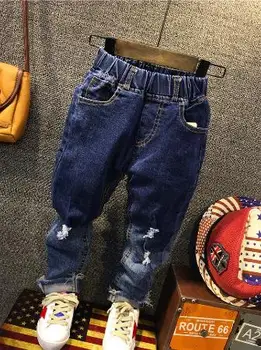 

Brand children's hole pants fashion spring and autumn children's hole denim clothing children's trousers