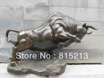 

wang 00051 100% Bronze statue Classic Wall Street GOOD LUCK OX Art Sculpture