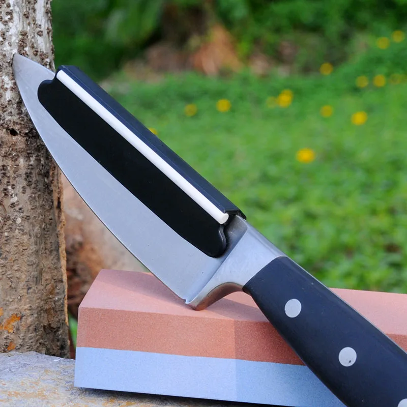 Двухсторонняя 80-3000 точилка для ножей с алмазным покрытием Профессиональная кухонная Заточка инструмента камни шлифования - Цвет: angle guide