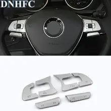 DNHFC Abs Multi-function steering wheel Stickers Cover decoration Car Accessories For Volkswagen VW Tiguan 2017