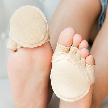 

Fashio Comfortable Five Fingers Half Of The Socks Plus Size Cotton Sweat Half Palm Full Toe High Heels Anti-slip Stealth Socks
