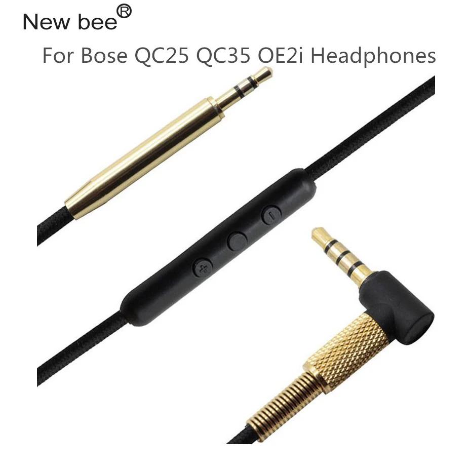 Hifi Audio Cable for Bose QC25 QC35 OE2i for SoundTrue Soundlink Headphones Cords With Mic Volume Control for iPhone