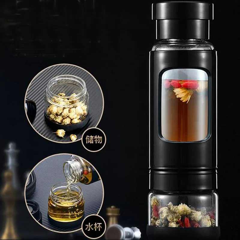 

Creative Lift rope filter tea cup double high borosilicate high-grade tea cups