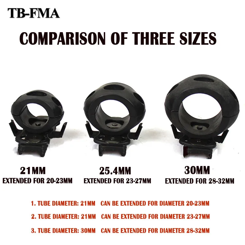 TB-FMA лучший держатель тактического фонаря зажим подходит быстро& шлем MICH рельсы одиночный зажим для светодиодный фонарик факел 21 мм/25,4 мм/30 мм