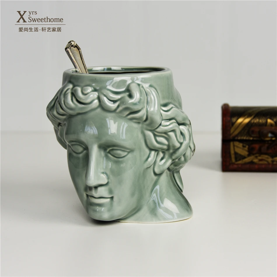 Греческая керамическая кружка Apollo Мужской Бог фарфоровая чашка Скандинавская личность смешная большая емкость чашка подарок