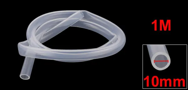 1M Length 10mm x 14mm Transparent Silicone Rubber Tubing Hose Pipe