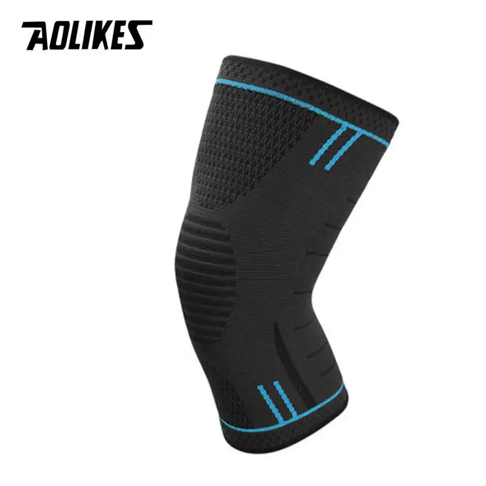 AOLIKES 1 шт. компрессионный наколенник поддержка рукав бег тренажерный зал Спорт суставы облегчение боли Баскетбол волейбол безопасность - Цвет: Blue
