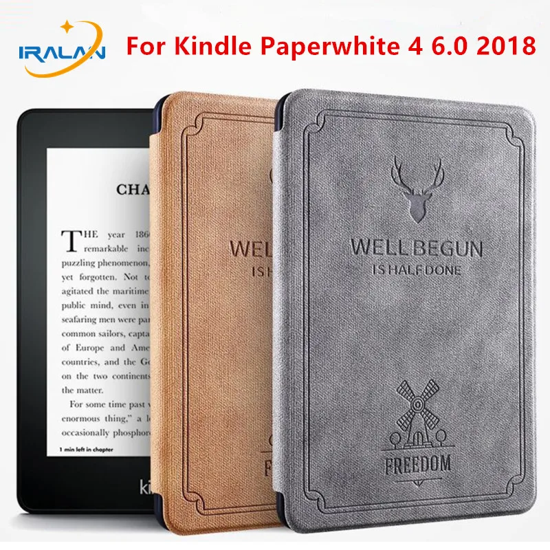 Тонкий флип чехол из искусственной кожи для всех New Kindle Paperwhite 4 10th Generation 2018 6