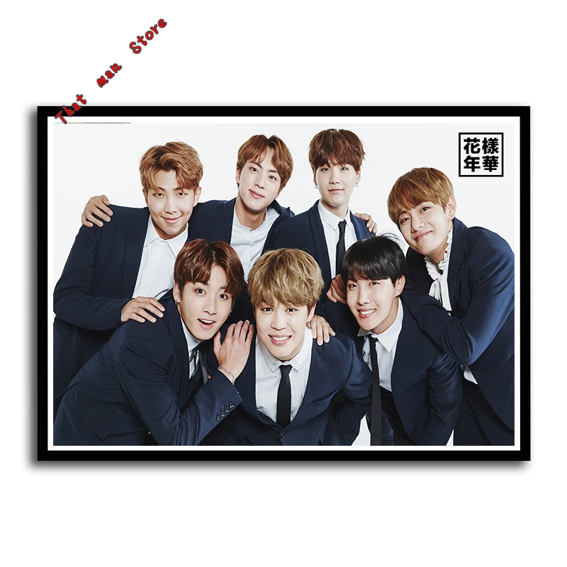 Kpop bangtan Плакаты для мальчиков, наклейки на стену, белая бумага, высокое качество, печать, украшение для дома, искусство, Декор, без рамки, 42*30 см