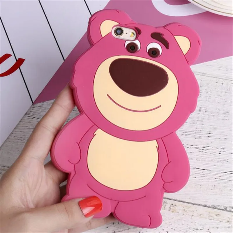 For iphone 5 5s SE 6 6s Plus Case 3D Silicon Owl bear Strawberry bear Cartoon Soft Phone Cover for iphone 6 6S 7 Plus 8
