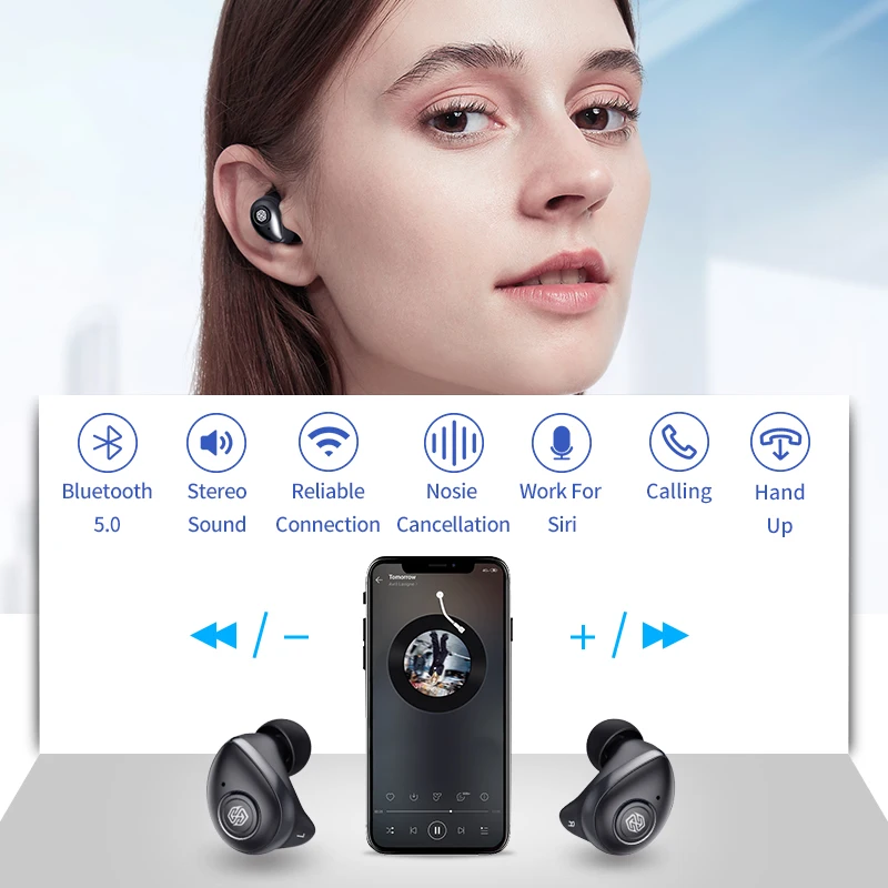 NILLKIN True беспроводные наушники TWS Bluetooth 5,0 наушники IPX5 спортивный набор головок стерео Авто пара 5 часов воспроизведения зарядный чехол