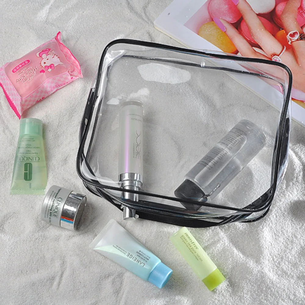 شفافة حقائب بولي كلوريد الفينيل السفر المنظم واضح حقيبة مستحضرات تجميل التجميل التجميل حقيبة الجمال حالة حقيبة مستحضرات تجميل المكياج الحق...