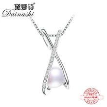 Dainashi 2017 popular cross natural pearl pendant and pearl necklace fine jewelry with 925 silver material accessories
