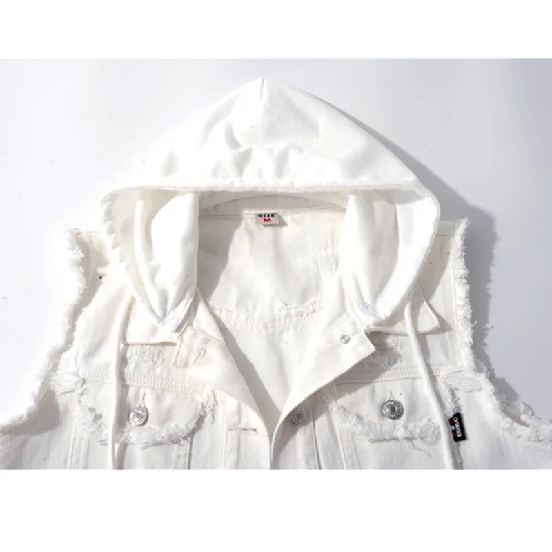 Fashion White Denim Vest Women Spring 
