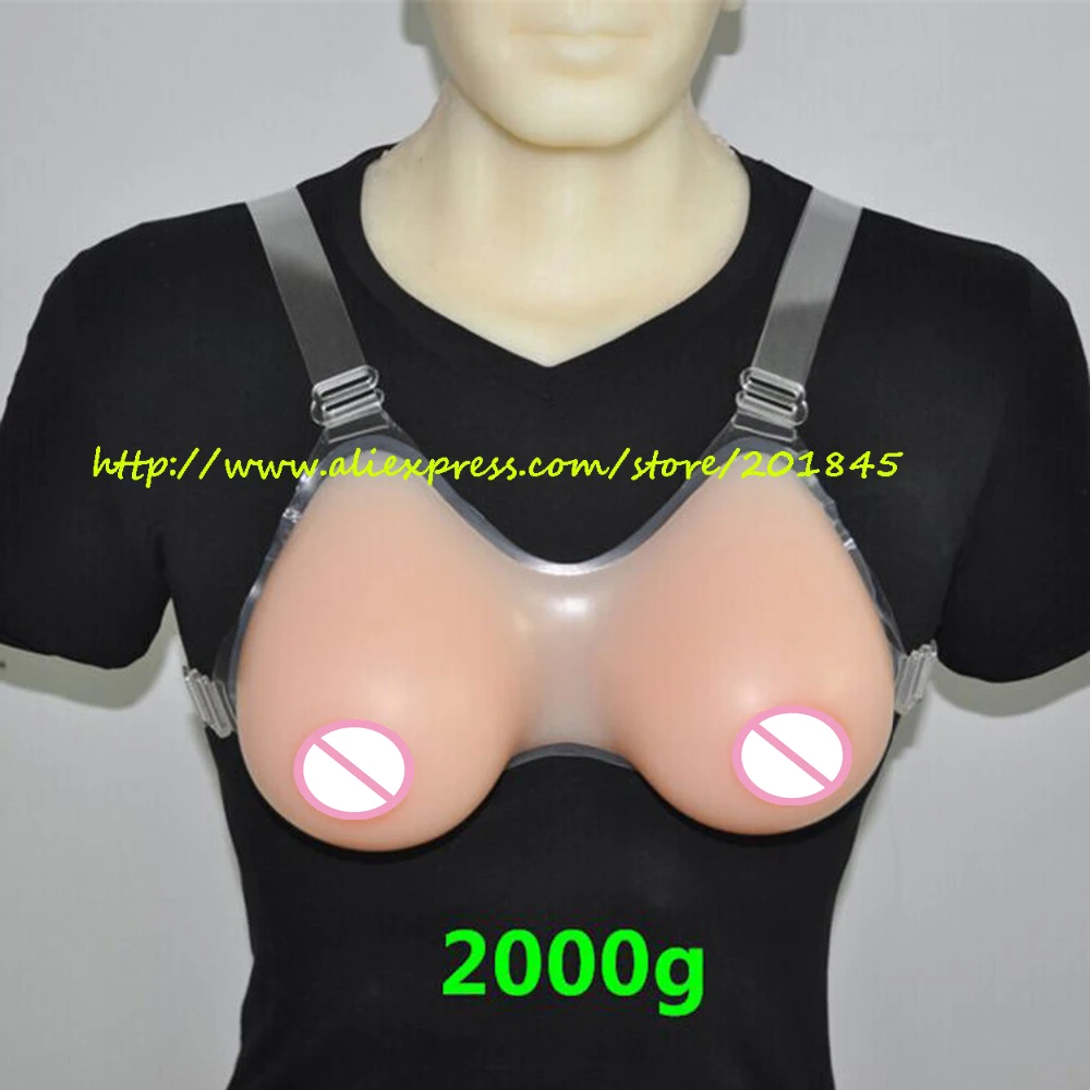 

1Pair 2000G Soft Silicone Breast Form Fake False Artificial Chest Prosthesis Realistic Touch For Crossdressers And Trandsgender