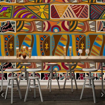 

Custom retro wallpaper,ethnic geometric animal graphics murals for living room bedroom sofa background wall home decor wallpaper