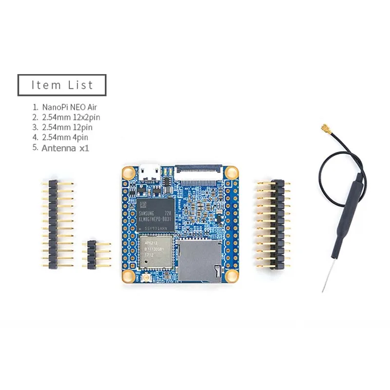 NanoPi NEO Air 512 МБ ram wifi и Bluetooth, 8 ГБ/32 ГБ eMMC Allwinner H3 четырехъядерный Cortex-A7