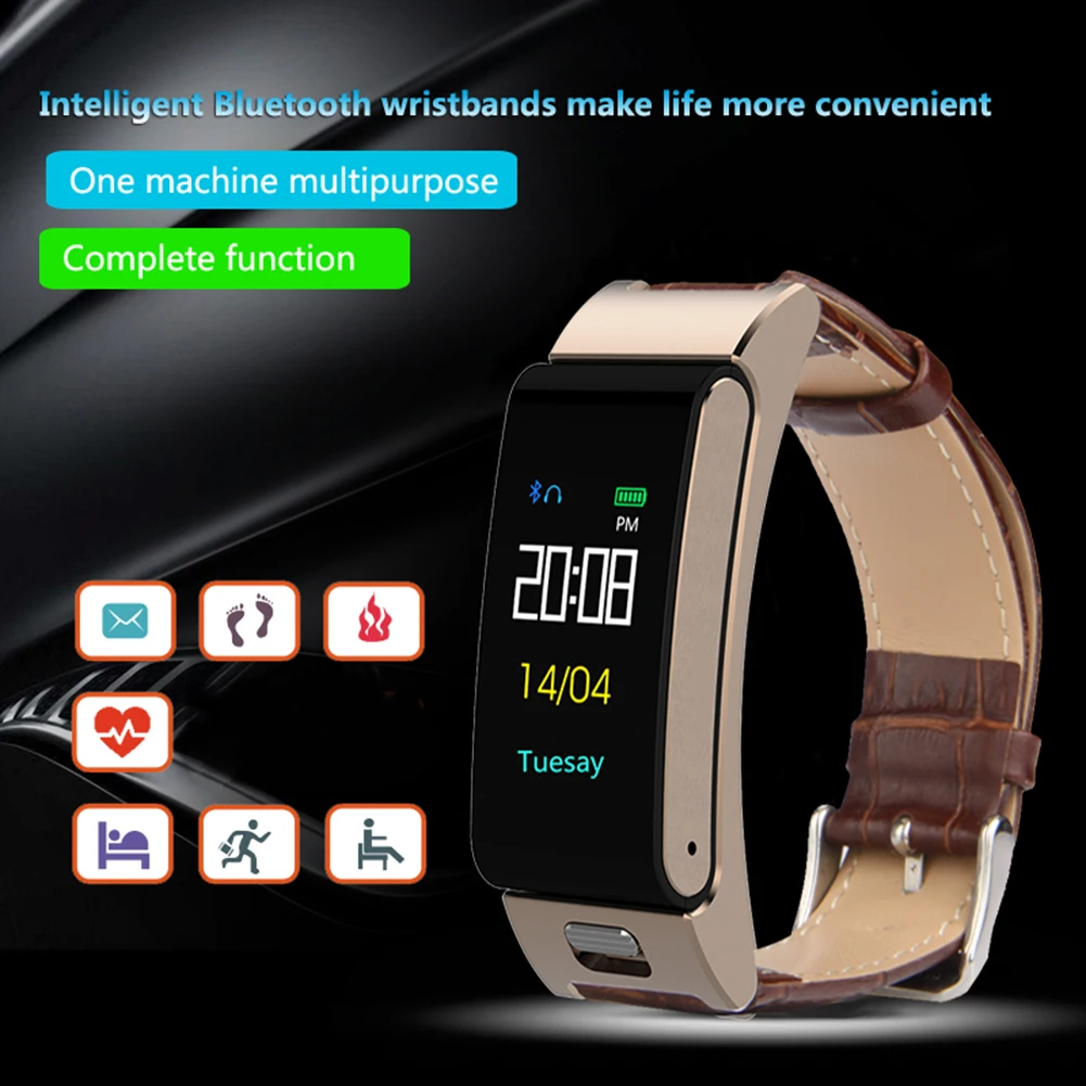 Smart Bracelet Heart Rate Blood Pressure Monitor Fitness Smart Watch with Color Screen -Drop