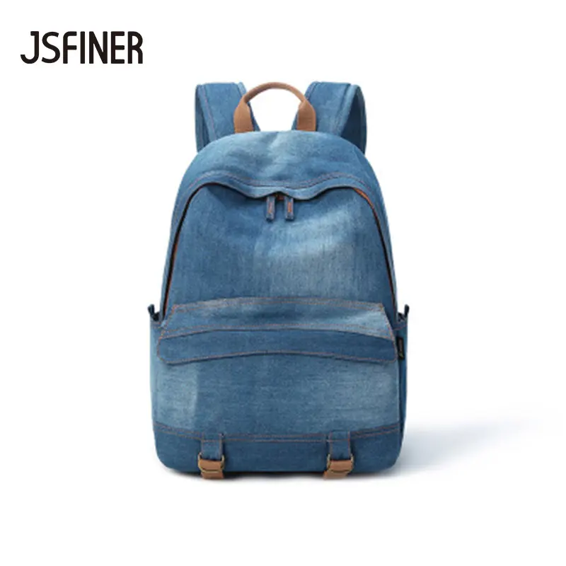 

JSFINER Women Wash Orthodox Denim Backpack Student Wear-resistant Breathable Knapsack Female Shopping Tourist Backpack For Girls