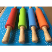 1 шт. пластиковая деревянная ручка Силиконовая скалка для теста скалка для выпечки палочка для выпечки инструменты кухонные принадлежности для лапши