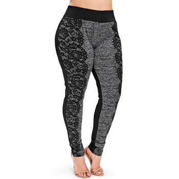 

Wipalo Women Plus Size 5XL Space Dye Printed Leggings Casual Marled Skinny Leggings Female Pencil Casual Pants Ladies Trousers