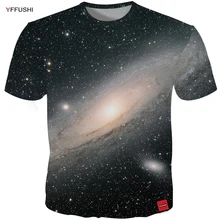 YFFUSHI 2018 Male New 3D T-Shirts Beautiful Star River 3D Print Tops Summer Hot Sale Men tshirt Space Series Tees Plus Size 5XL