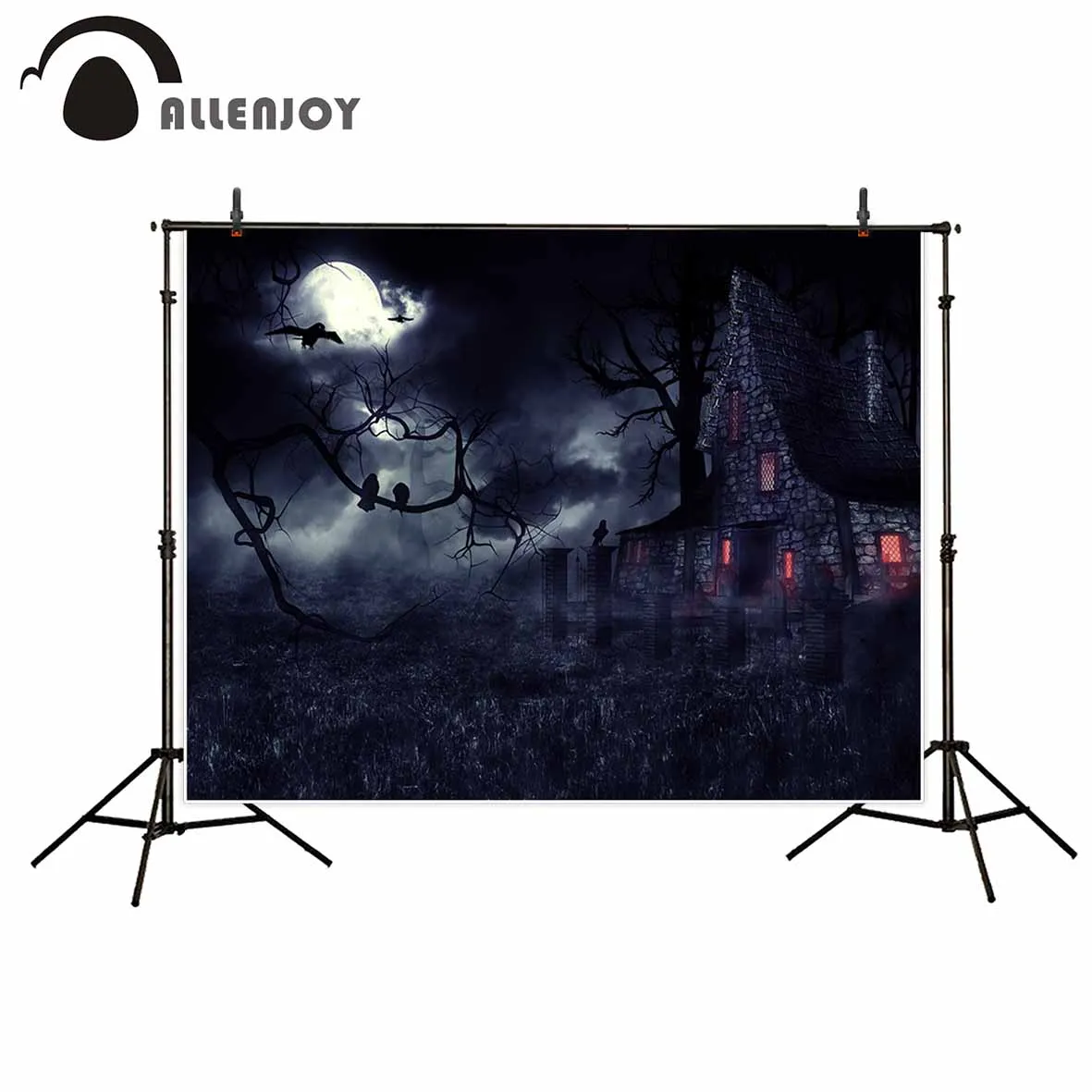 

Allenjoy newborn photography background dark vintage castle Halloween Horror moon backdrop photobooth fantasy props