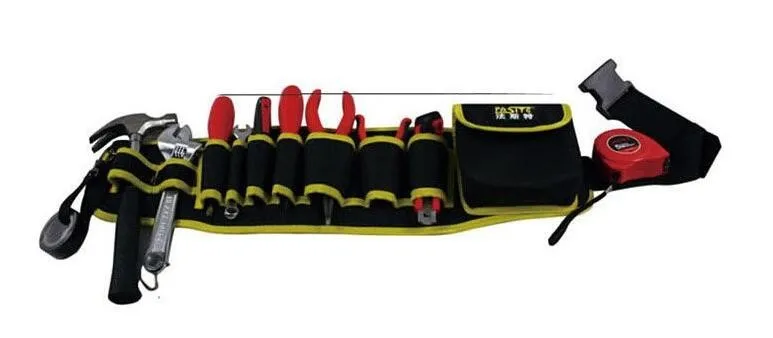 FASITE набор инструментов комбинированная сумка поясной ремень Органайзер Профессиональный электрик инструмент сумка Красный