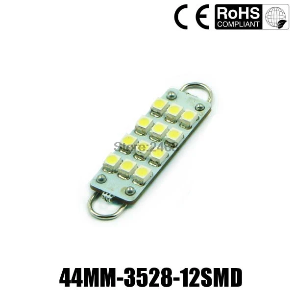 

2Pcs 44mm 12-SMD Rigid Loop White Festoon 1.73" LED Light Bulbs 561 562 567 564