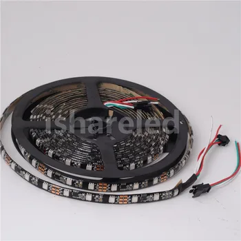 

Fast shipping 50M 10X5M WS2811 IC 48LEDs/m WHITE 48LEDs/m BLACK 5050 RGB Full color WS2811 Dream color IP65 LED Strip Light 12V